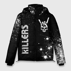 Куртка зимняя мужская The Killers и рок символ на темном фоне, цвет: 3D-черный