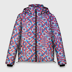 Куртка зимняя мужская Голубой векторный узор, цвет: 3D-светло-серый