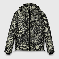 Куртка зимняя мужская Татуировочный орнамент, цвет: 3D-светло-серый