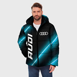 Куртка зимняя мужская Audi неоновые лампы, цвет: 3D-черный — фото 2