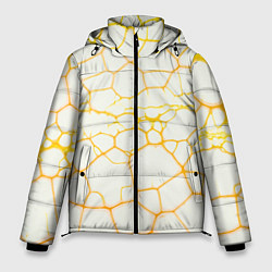 Куртка зимняя мужская Жёлтые разломы, цвет: 3D-красный
