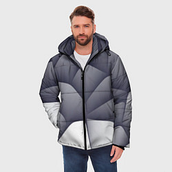 Куртка зимняя мужская Паттерн из гладких камней, цвет: 3D-светло-серый — фото 2