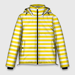 Куртка зимняя мужская Светло-желтые полосы, цвет: 3D-черный