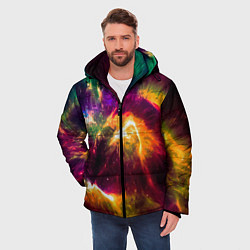 Куртка зимняя мужская Небула в космосе разноцветная - нейронная сеть, цвет: 3D-красный — фото 2