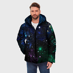 Куртка зимняя мужская Космос Звёздное небо, цвет: 3D-черный — фото 2