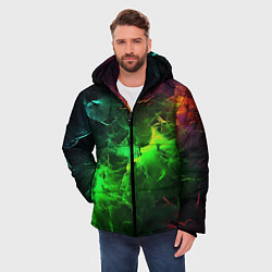 Куртка зимняя мужская Зеленое свечение, цвет: 3D-черный — фото 2