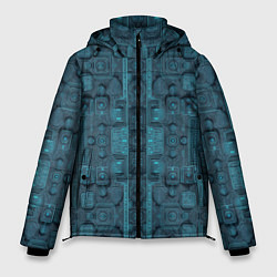 Куртка зимняя мужская Паттерн микросхема, цвет: 3D-светло-серый