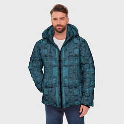 Куртка зимняя мужская Паттерн микросхема, цвет: 3D-светло-серый — фото 2