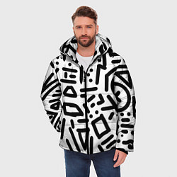 Куртка зимняя мужская Текстура паттерн, цвет: 3D-черный — фото 2