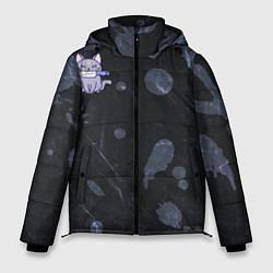 Куртка зимняя мужская Серый котик и холодное оружие, цвет: 3D-черный