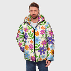 Куртка зимняя мужская Цветочное царство, цвет: 3D-светло-серый — фото 2