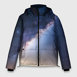 Куртка зимняя мужская Звёздное небо и горы, цвет: 3D-красный