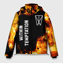 Куртка зимняя мужская Within Temptation и пылающий огонь, цвет: 3D-черный