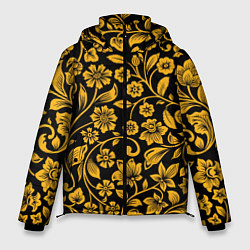 Куртка зимняя мужская Золотая хохлома, цвет: 3D-черный