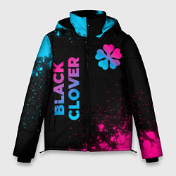 Куртка зимняя мужская Black Clover - neon gradient: надпись, символ, цвет: 3D-черный