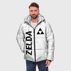 Куртка зимняя мужская Zelda glitch на светлом фоне: надпись, символ, цвет: 3D-черный — фото 2