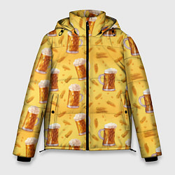 Куртка зимняя мужская Кружки с пенным пивом, цвет: 3D-красный