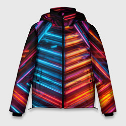 Куртка зимняя мужская Неоновые трубы, цвет: 3D-черный