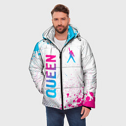 Куртка зимняя мужская Queen neon gradient style: надпись, символ, цвет: 3D-черный — фото 2