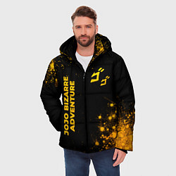 Куртка зимняя мужская JoJo Bizarre Adventure - gold gradient: надпись, с, цвет: 3D-черный — фото 2