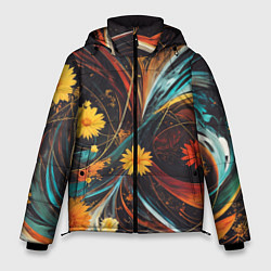 Куртка зимняя мужская Цветущий взрыв, цвет: 3D-черный