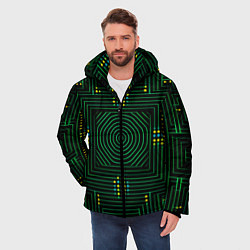 Куртка зимняя мужская Зелёная электросхема, цвет: 3D-черный — фото 2
