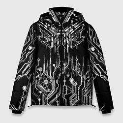 Куртка зимняя мужская Киберпанк-модерн, цвет: 3D-черный