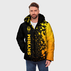 Куртка зимняя мужская Skyrim - gold gradient: по-вертикали, цвет: 3D-черный — фото 2