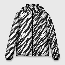 Куртка зимняя мужская Полосатая шкура зебры, цвет: 3D-светло-серый