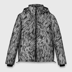 Куртка зимняя мужская Густой серый мех, цвет: 3D-черный