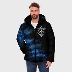 Куртка зимняя мужская In Flames звуковая волна, цвет: 3D-черный — фото 2