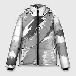 Куртка зимняя мужская Черно-белая абстрактная картина, цвет: 3D-светло-серый
