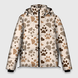 Куртка зимняя мужская Следы питомцев, цвет: 3D-светло-серый