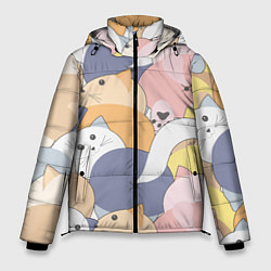 Куртка зимняя мужская Яркие кошечки, цвет: 3D-светло-серый