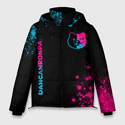 Куртка зимняя мужская Danganronpa - neon gradient: надпись, символ, цвет: 3D-черный