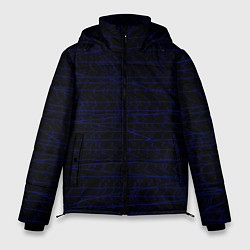 Куртка зимняя мужская Текстура черно-синий, цвет: 3D-черный