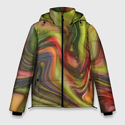 Куртка зимняя мужская Abstraction waves, цвет: 3D-светло-серый