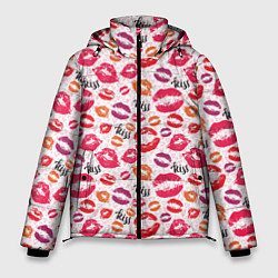 Куртка зимняя мужская Поцелуи - kiss, цвет: 3D-черный