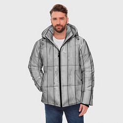 Куртка зимняя мужская Серые доски, цвет: 3D-светло-серый — фото 2