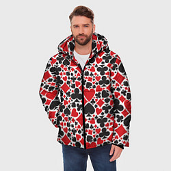 Куртка зимняя мужская Карточные масти - символика, цвет: 3D-красный — фото 2
