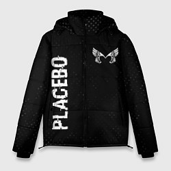 Куртка зимняя мужская Placebo glitch на темном фоне: надпись, символ, цвет: 3D-черный