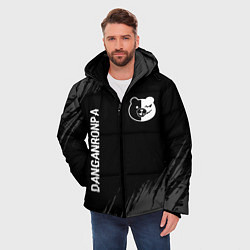 Куртка зимняя мужская Danganronpa glitch на темном фоне: надпись, символ, цвет: 3D-черный — фото 2