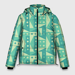 Куртка зимняя мужская Green geometry, цвет: 3D-черный
