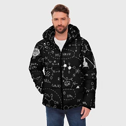 Куртка зимняя мужская Химические формулы на чёрном, цвет: 3D-черный — фото 2