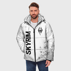 Куртка зимняя мужская Skyrim glitch на светлом фоне: надпись, символ, цвет: 3D-черный — фото 2