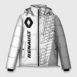Куртка зимняя мужская Renault speed на светлом фоне со следами шин: по-в, цвет: 3D-черный