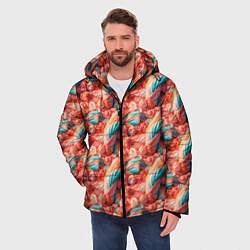 Куртка зимняя мужская Текстура жвачки, цвет: 3D-черный — фото 2