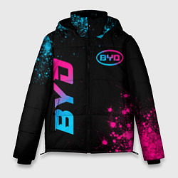 Мужская зимняя куртка BYD - neon gradient: надпись, символ