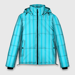 Куртка зимняя мужская Полосатый голубой, цвет: 3D-черный