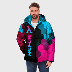 Куртка зимняя мужская Half-Life - neon gradient: по-вертикали, цвет: 3D-черный — фото 2